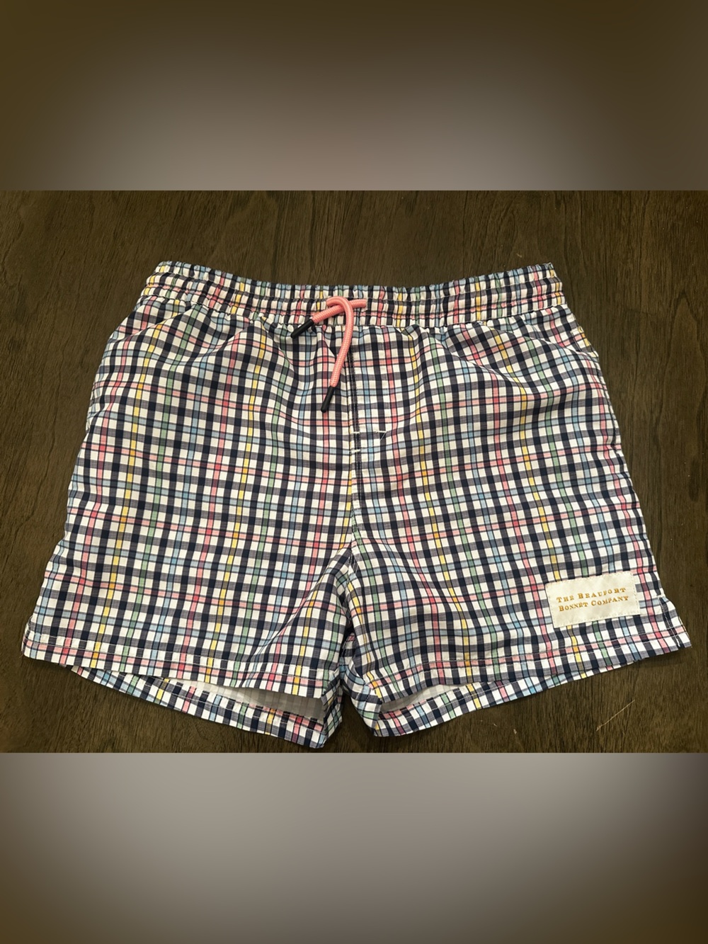 The Beaufort Bonnet Company Tortola Swim Trunks Pier Pointe Plaid Size 14